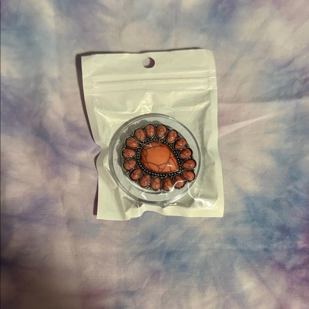 Coral Stone Teardrop Phone Grip